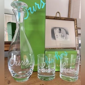 Kate Spade Lenox decanter and glass set